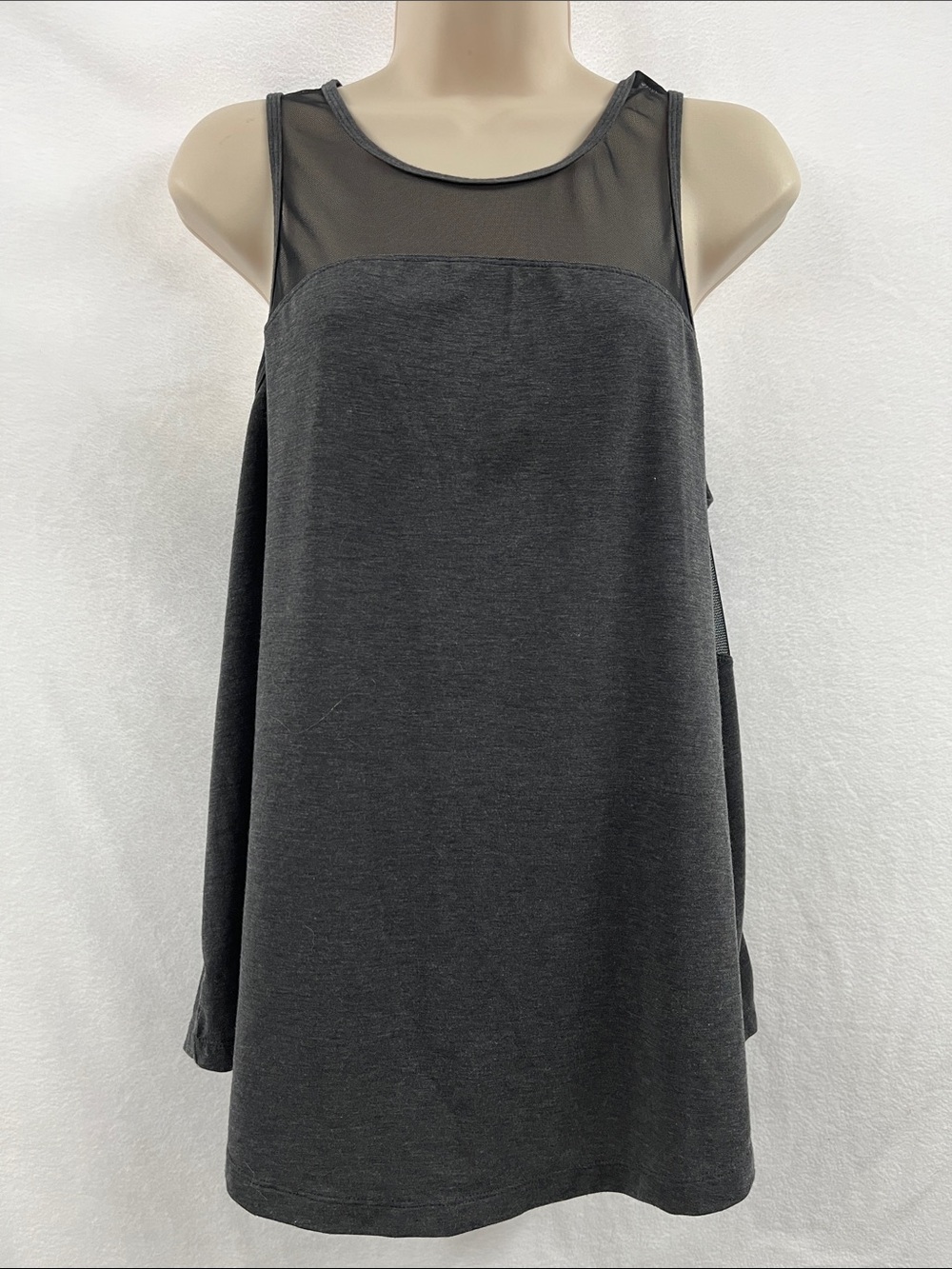New Balance Charcoal Mesh Yoke Sleeveless Mini Dress